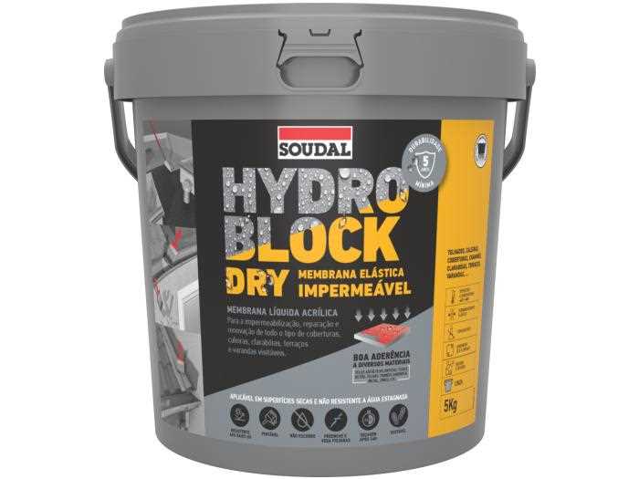 Impermeabilizante Soudal Hydro Block Dry Cinza 5kg