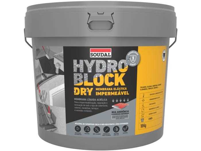 Impermeabilizante Soudal Hydro Block Dry Cinza 5kg