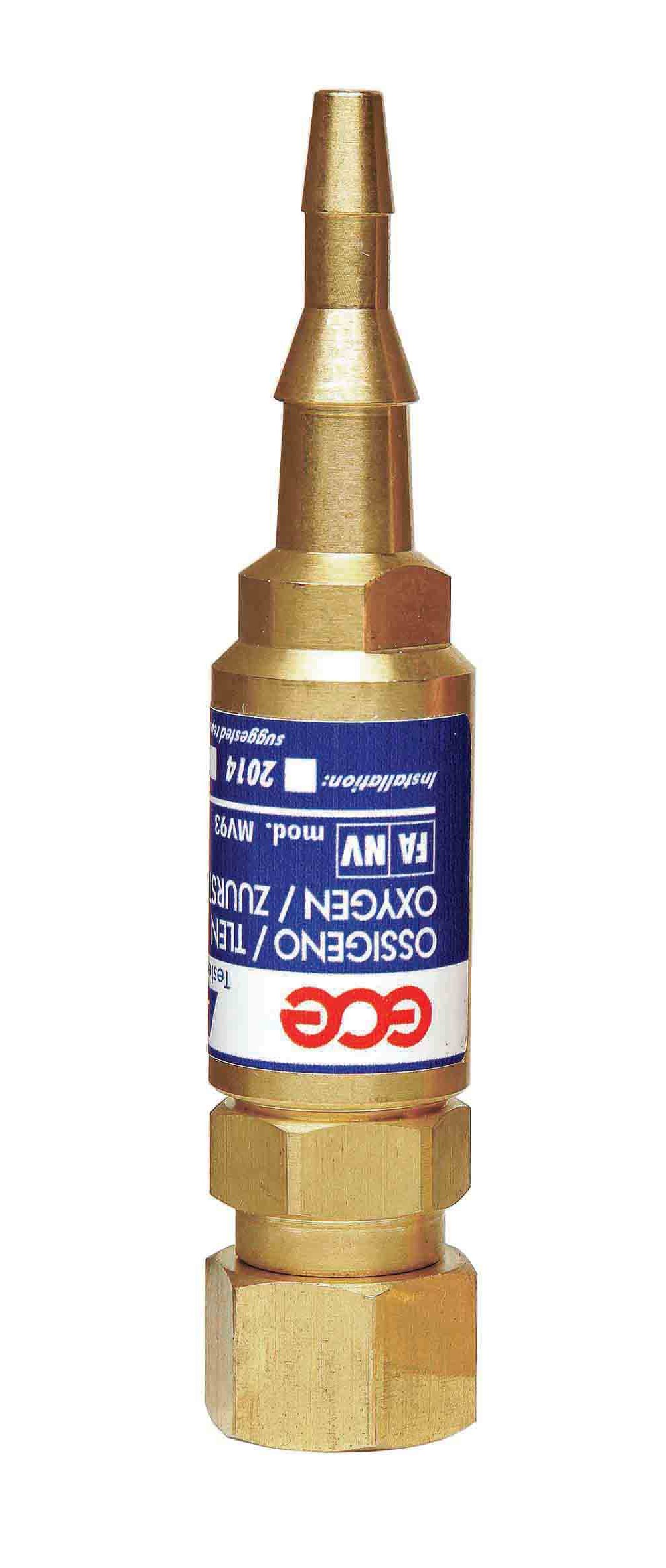 Válvula de Segurança Anti-retorno para Maçarico Oxi. GCE Safe Guard-2 MV93TF 10bar G3/8